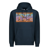 Navy dinosaur pterodactyl sippy cup Premium Hoodie - Artiststas