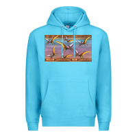 Ocean Blue dinosaur pterodactyl sippy cup Premium Hoodie - Artiststas