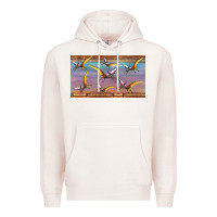 Pale Pink dinosaur pterodactyl sippy cup Premium Hoodie - Artiststas