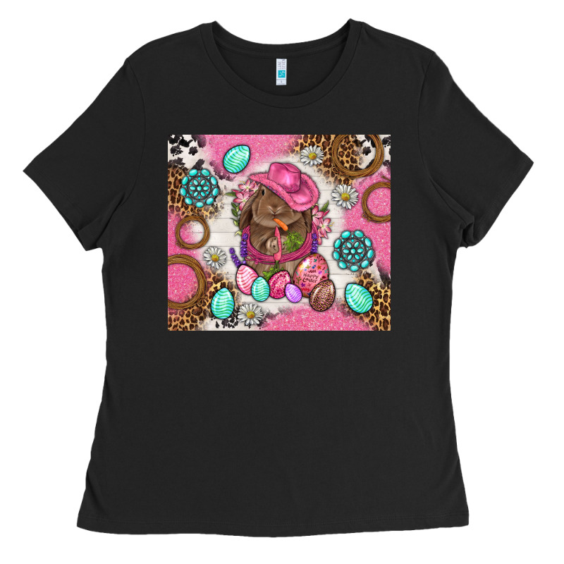 Cowboy Bunny Easter Tumbler Ladies Tee by BundleAndBundleShop | Teevron