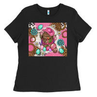 Black Cowboy Bunny Easter Tumbler Ladies Tee - BundleAndBundleShop