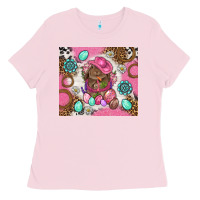 Bubblegum Pink Cowboy Bunny Easter Tumbler Ladies Tee - BundleAndBundleShop