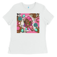 White Cowboy Bunny Easter Tumbler Ladies Tee - BundleAndBundleShop