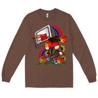 Chestnut Basketball Gnome Long Sleeve Tee - CowhideDigitalArt