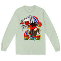 Matcha Basketball Gnome Long Sleeve Tee - CowhideDigitalArt