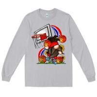 Moon Dust Basketball Gnome Long Sleeve Tee - CowhideDigitalArt