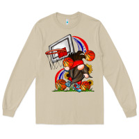 Mushroom Basketball Gnome Long Sleeve Tee - CowhideDigitalArt
