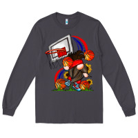 Smoke Basketball Gnome Long Sleeve Tee - CowhideDigitalArt