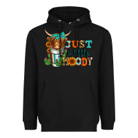 Black just a little moody coffee cup long haired cow Heavyweight Hoodie - Jasminsmagicworld
