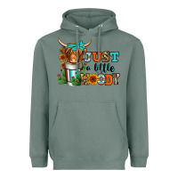 Sage just a little moody coffee cup long haired cow Heavyweight Hoodie - Jasminsmagicworld