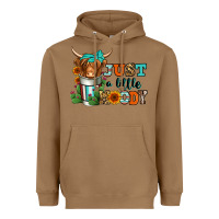 Just A Little Moody Coffee Cup Long Haired Cow Heavyweight Hoodie | Teevron