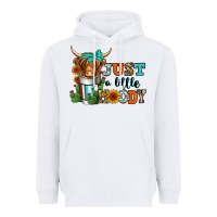 White just a little moody coffee cup long haired cow Heavyweight Hoodie - Jasminsmagicworld