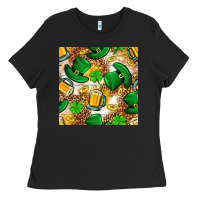 Black St. Patricks day hat digital paper Ladies Tee - BundleAndBundleShop