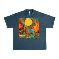 Midnight Navy fall pumpkins seamless pattern Urban Heavy Tee - BundleAndBundleShop