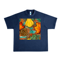 Navy fall pumpkins seamless pattern Urban Heavy Tee - BundleAndBundleShop