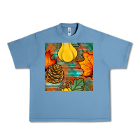 Pebble Blue fall pumpkins seamless pattern Urban Heavy Tee - BundleAndBundleShop