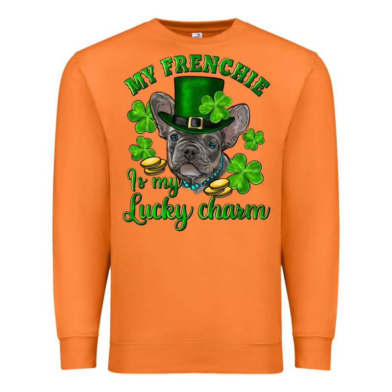 St.patricks Day My French Bulldog Is My Lucky Char Premium Sweatshirt by RanaPortraitStore | Teevron