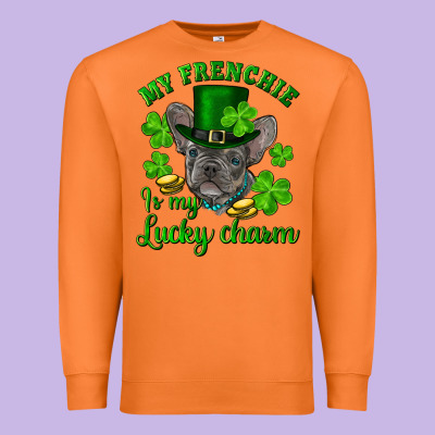 St.patricks Day My French Bulldog Is My Lucky Char Premium Sweatshirt Designed By Ranaportraitstore