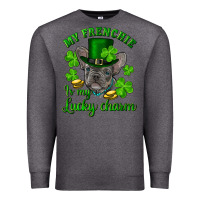 Charcoal Heather st.patricks day my french bulldog is my lucky char Premium Sweatshirt - RanaPortraitStore