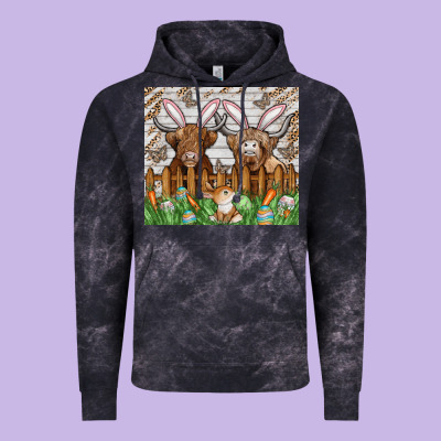 Easter Cow Vintage Hoodie Designed By Cowhidedigitalart