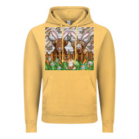 Vintage Mustard easter cow Vintage Hoodie - CowhideDigitalArt