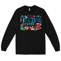 Black It's Freezing Season Long Sleeve Tee - CowhideDigitalArt