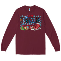 Burgundy It's Freezing Season Long Sleeve Tee - CowhideDigitalArt