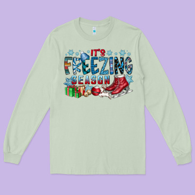 It's Freezing Season Long Sleeve Tee Designed By Cowhidedigitalart