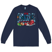 Navy It's Freezing Season Long Sleeve Tee - CowhideDigitalArt