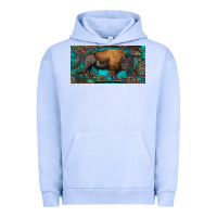 Bison With Leopard And Turquoise Urban Hoodie | Teevron