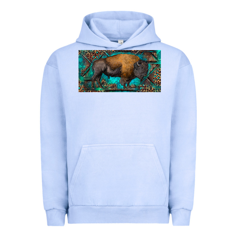 Bison With Leopard And Turquoise Urban Hoodie by RanaPortraitStore | Teevron