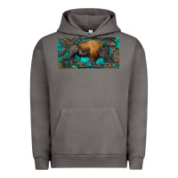 Pigment Tornado Bison with leopard and turquoise Urban Hoodie - RanaPortraitStore