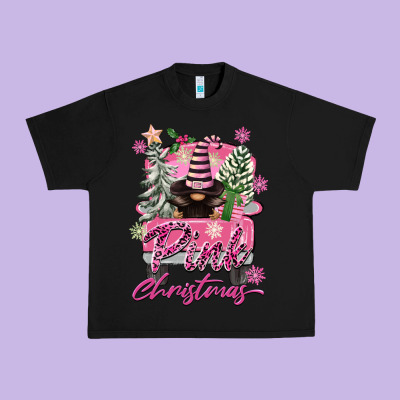 Pink Christmas Truck Gnome Urban Heavy Tee Designed By Fadigitalartstudio