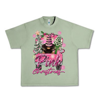 Oil Green Pink Christmas Truck Gnome Urban Heavy Tee - FaDigitalArtStudio