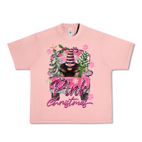 Salmon Pink Christmas Truck Gnome Urban Heavy Tee - FaDigitalArtStudio