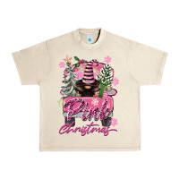 Sandshell Pink Christmas Truck Gnome Urban Heavy Tee - FaDigitalArtStudio
