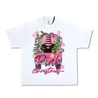 White Pink Christmas Truck Gnome Urban Heavy Tee - FaDigitalArtStudio