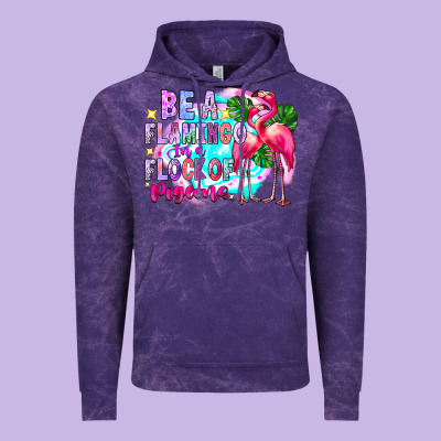 Bea Flamingo In A Flock Of Pigeons Vintage Hoodie Designed By Cowhidedigitalart