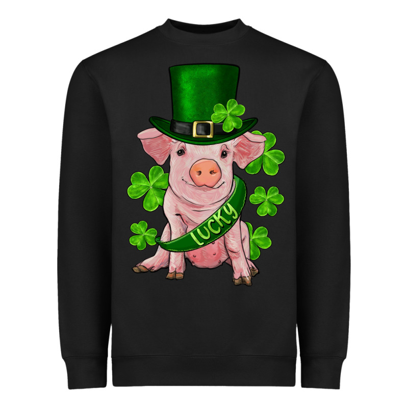St. Patrick's Day Lucky Baby Pig Heavyweight Sweatshirt by RanaPortraitStore | Teevron