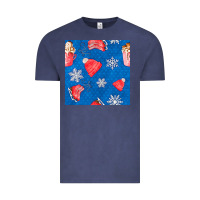 Vintage Denim winter  snowflakes hot cocoa ice skating shoes Vintage Tee - FaDigitalArtStudio