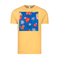 Vintage Mustard winter  snowflakes hot cocoa ice skating shoes Vintage Tee - FaDigitalArtStudio