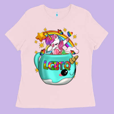 Lgbtq Unicorn And Narwhal Mug Ladies Tee Designed By Bundleandbundleshop