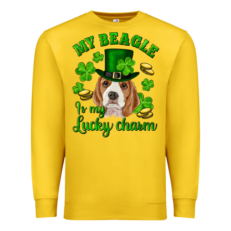 St.patricks Day My Beagle Is My Lucky Charm Premium Sweatshirt by RanaPortraitStore | Teevron