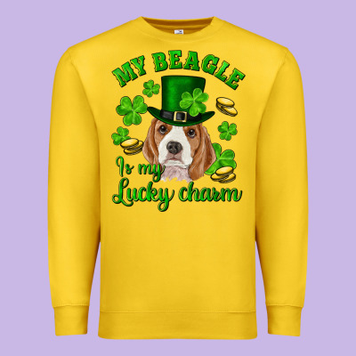 St.patricks Day My Beagle Is My Lucky Charm Premium Sweatshirt Designed By Ranaportraitstore