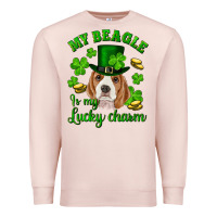 Pale Pink st.patricks day my beagle is my lucky charm Premium Sweatshirt - RanaPortraitStore
