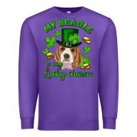 Purple st.patricks day my beagle is my lucky charm Premium Sweatshirt - RanaPortraitStore