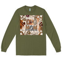 Army Green Dog Mom Long Sleeve Tee - CowhideDigitalArt
