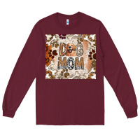 Burgundy Dog Mom Long Sleeve Tee - CowhideDigitalArt