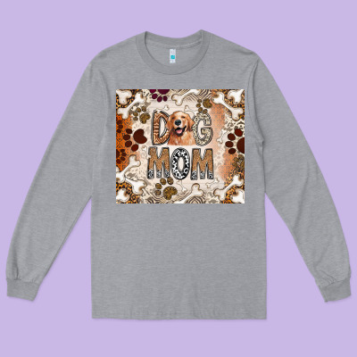Dog Mom Long Sleeve Tee Designed By Cowhidedigitalart