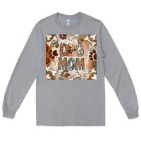 Heather Grey Dog Mom Long Sleeve Tee - CowhideDigitalArt
